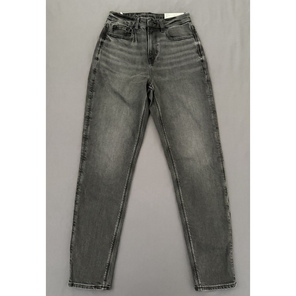 American Eagle Curvy Mom Jean‎ Womens 2/ 26W Black Super High Rise Stretch NEW!